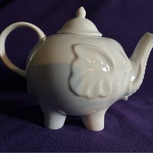 Elephant Shaped White Teapot